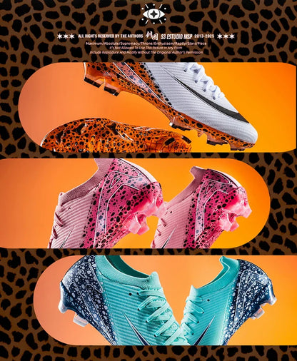 Soccer Cleats for Men Women AG/TF Breathable Cushioned Insole Anti-Slip Outdoor Sports Artificial Grass Football Boots