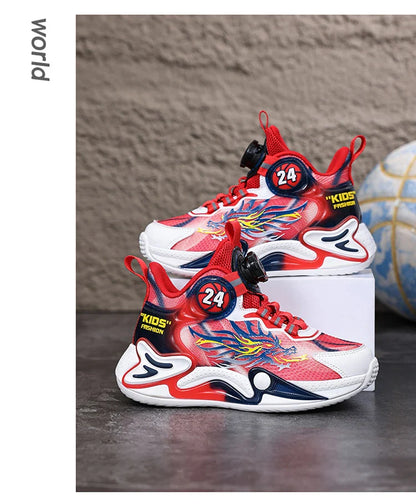 Luxury Boy Sneaker 2025 New Fashion Outdoor Kids Basketball Shoes Soft Sole School Children Sports Shoes for Boy 4 To 12 Years