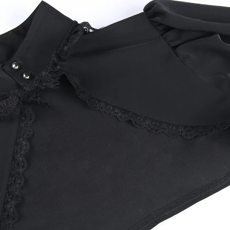 Sleeve Smock High Street Sexy Black Winter Long Sleeve Crop Top Aesthetic Fairy  Blusas Mujer De Moda 2022