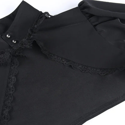 Sleeve Smock High Street Sexy Black Winter Long Sleeve Crop Top Aesthetic Fairy  Blusas Mujer De Moda 2022