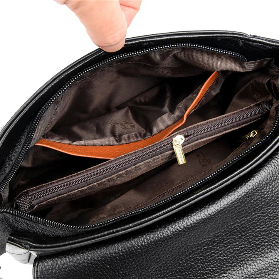 Women Bag Fashion Shoulder Bag Quality PU Leather Elegant Flap Retro Female Messenger Classic Multiple Pockets Crossbody Handbag