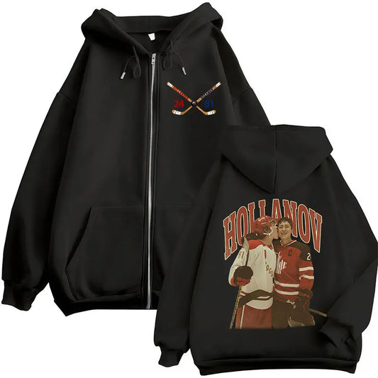 Heated Rivalry Shane Hollander‌ Ilya Rozanov Hollanov 24 81 Merch Zipper Hoodies Men Women Zip Up Sweatshirts Long Sleeve Jacket