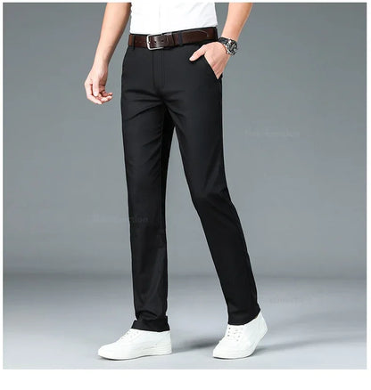 Business Pants Men Summer Clothes New Straight Classic Fashion Casual Long Pants Breathable Formal Trouser Male