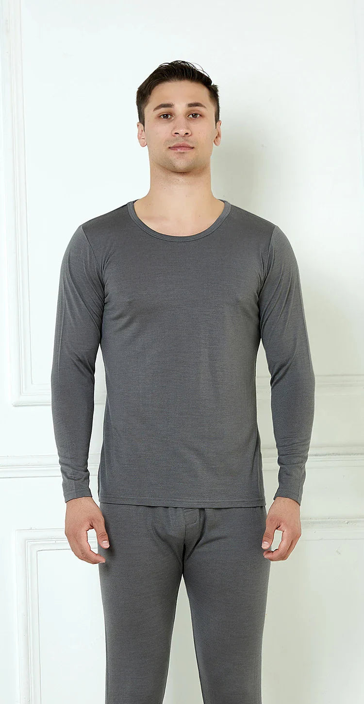 100% Merino Wool Base Layer Set Men 150G Winter Merino Wool Thermal Underwear Sets Lightweight Long Sleeve Top Bottom Pants