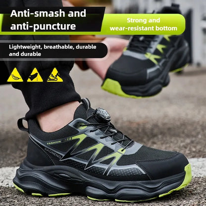 Anti Puncture Safety Shoes Steel Toe Anti Smash Lightweight Durable Slip Resistant Work Boots for Men Construction Industrial