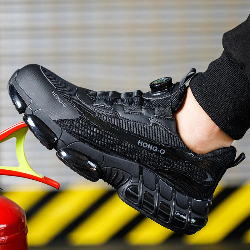 Men's Safety Shoes Air Cushion Protection Safety Boots Fashionable Casual Shoes Breathable Odor Protection Men's Work Shoes