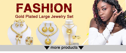 Big Jewelry Set Two Tone Miami Chain Necklace Bracelet Elegant Stud Earring Ring 2025 Trendy Wedding Party Jewellery ﻿