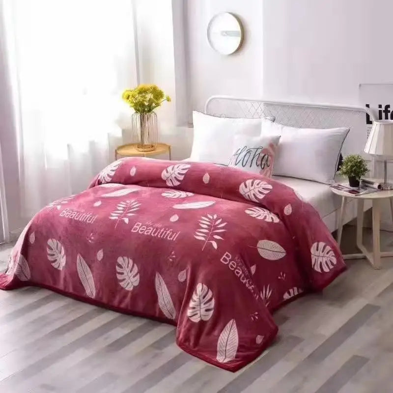 Thickened Velvet Blanket Children Single Double Person Fleece Coral Velvet Blanket Retail Coral Fleece Blanket Velvet Throw B...
