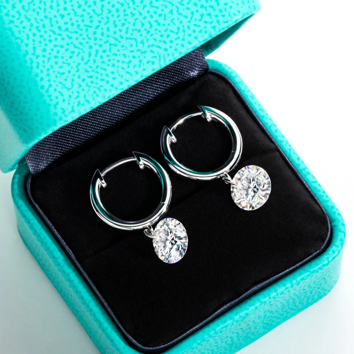 4cttw Moissanites Hoop Women's Earrings 925 Sterling Silver Lab Created Diamond Drop Earrings Women Jewelry Wholesale