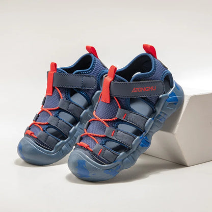 Children Summer Sports Sandals Girls Beach Outdoor Non-slip Hiking Shoes Boys Hollow Breathable Anti Collision Round Toe Sandals