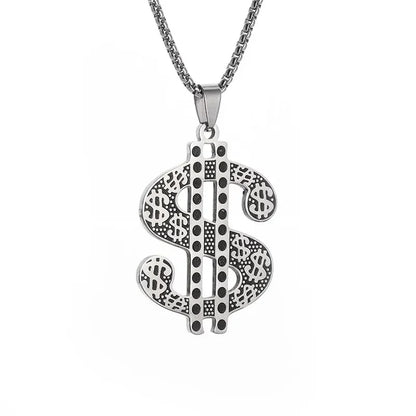 Stainless Steel 100 Dollar Bill Pendant Necklace for Men Women Fashion Lucky Wealth Jewelry Exquisite Gift