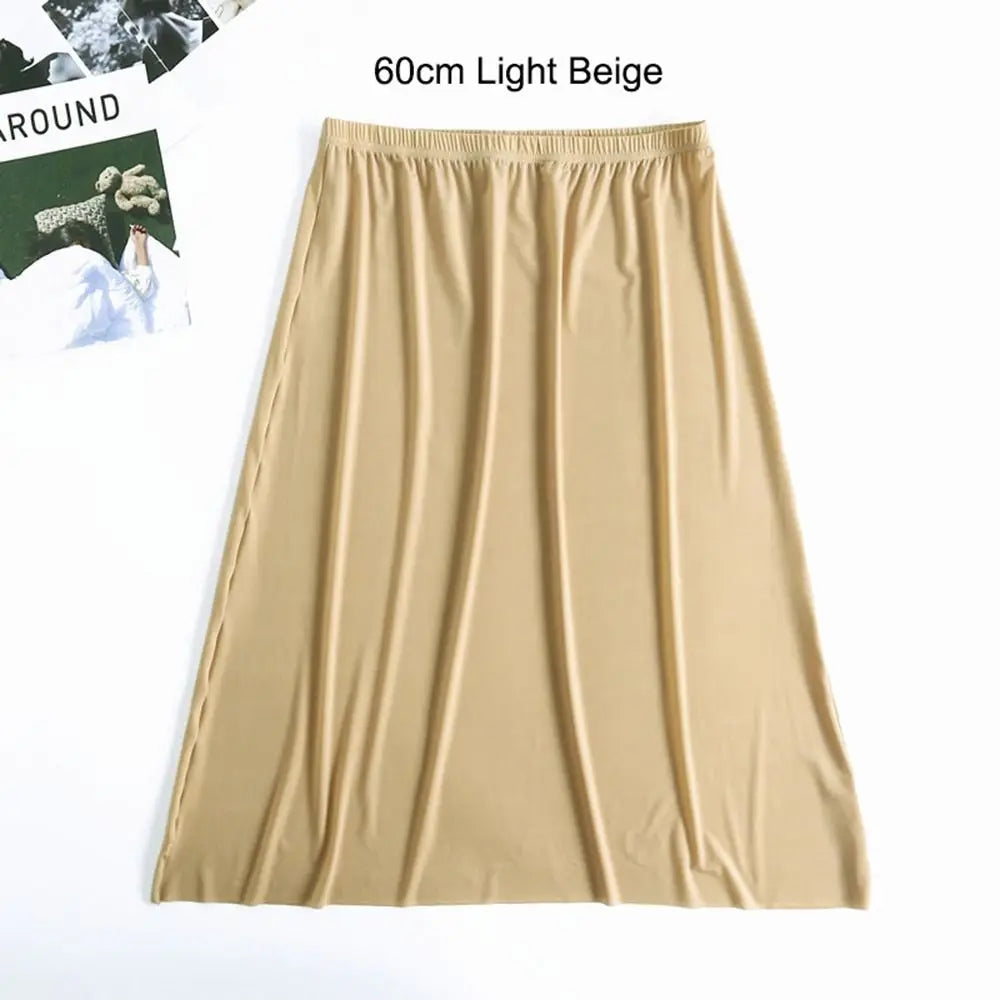 Petticoat Dress Solid Color For Women Safety Underskirt Slips Underskirt Half Slips Women Long Petticoat Ice Silk Underskirt