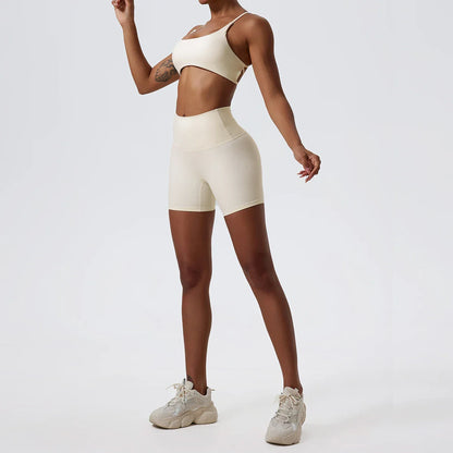 Two Pieces Yoga Set Women Gym Shorts Sports Suit Female Soften Skin-Friendly Activewear Beauty Back Women Sportswear