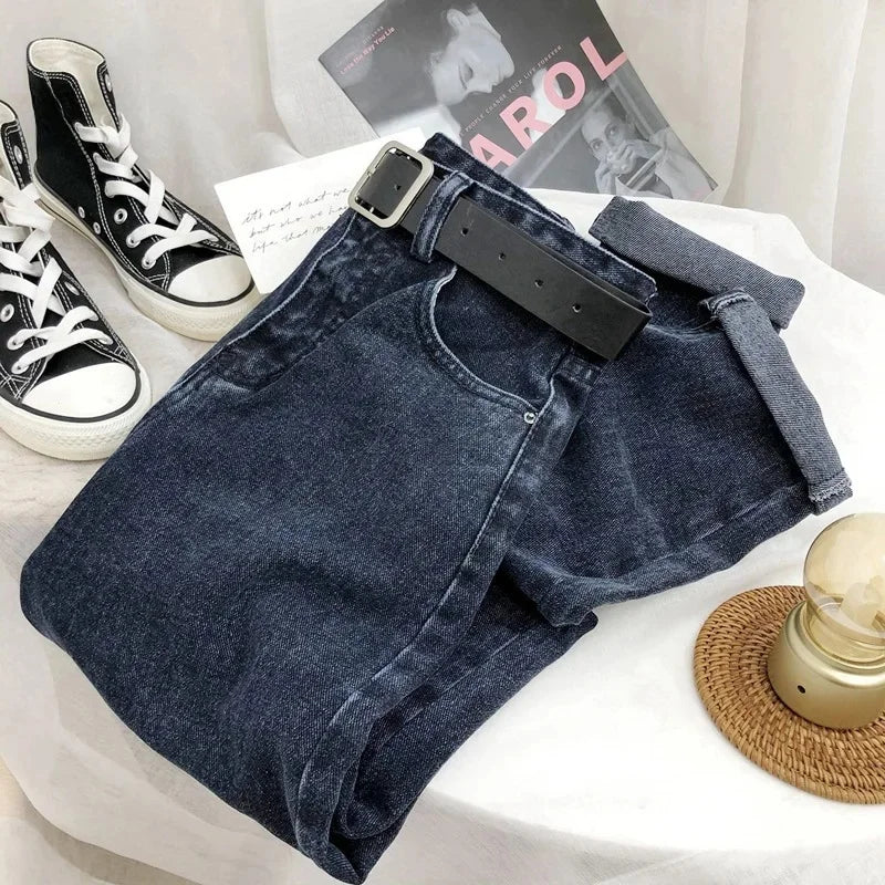 High Waist Harlan Denim Jeans Straight Leg Loose Fit