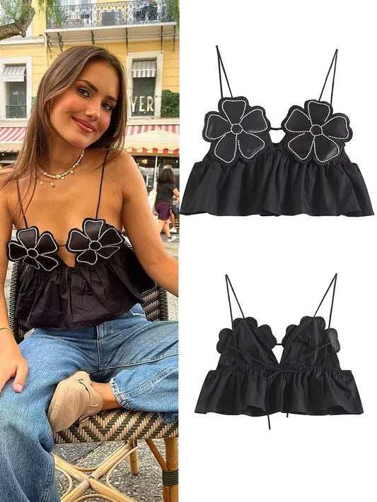 Women Summer Sexy Camis Tank Tops 2025 Fashion Solid Strapless Beading Female Elegant Street Top Clothing