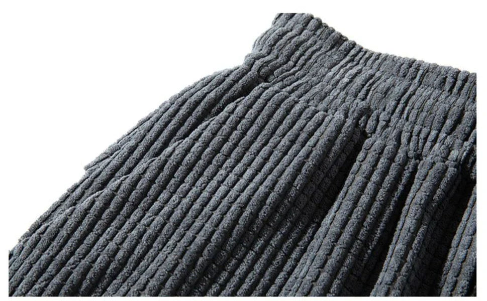Autumn Winter Warm Motorcycle Jogger Corduroy Pants Men Tech Fleece Sweatpants Casual Harem Pants Male Sport Thermal Trousers