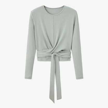 summer ribbing closed-fit wrap tops + Aline dress high Stretch matching sets