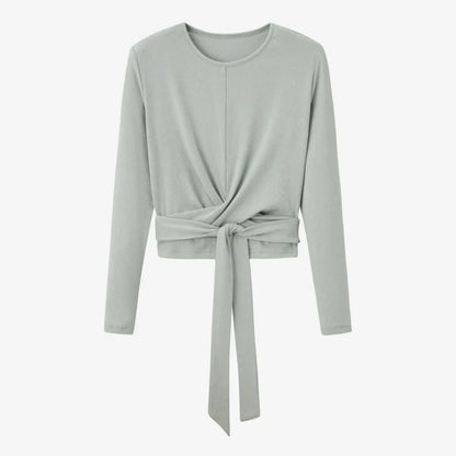 summer ribbing closed-fit wrap tops + Aline dress high Stretch matching sets