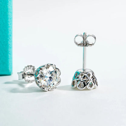 2cttw-6cttw Moissanites Diamond Earrings 925 Sterling Silver D Color VVS1 Moissanite Classic Stud Earrings For Woman
