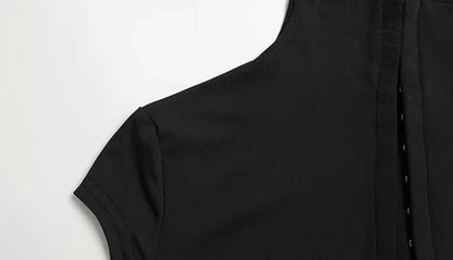Short Sleeve O Neck Women Dresses Split Metal Buckle Solid Sheath Sexy Club Fashion Evening Party Outfits Female Bodycon