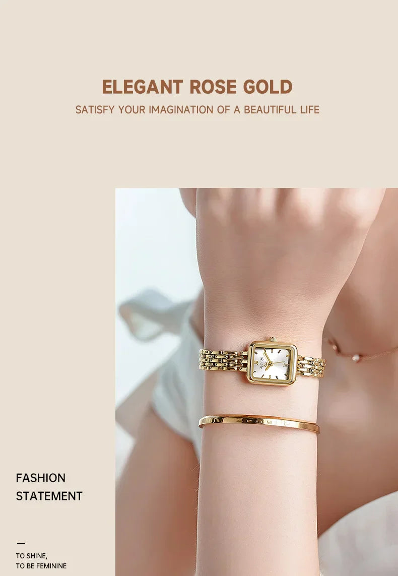 Watch For Women  Women's Stainless Steel Band Luxury Gift Watch Dual-Layer Dial Fashion Montre JA-771