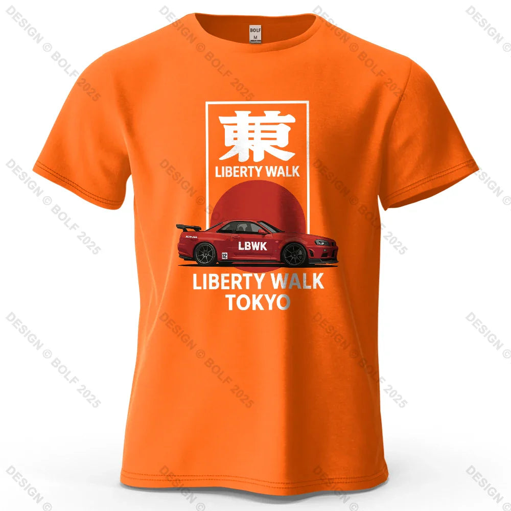 Liberty Walk Tokyo Printed Men's T-Shirt 100% Cotton Oversized Stylish Graphic Tees for Women Tops Tees Casual Streetwear