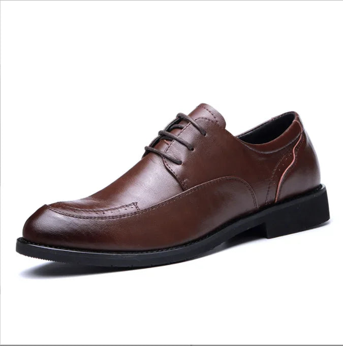 Sapatos Masculinos de Couro Genuíno – Preto/Marrom, Social de Amarrar, EU 40–48