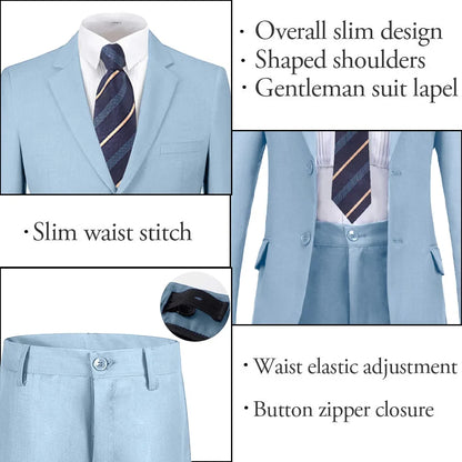 Boys Suit 3-Piece Jacket Pants Navy Yellow Pinstripe Tie Casual Fashion Wedding Birthday Party Size 4-16Y Teen Suit Tuxedo