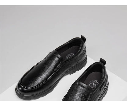 Golden Camel Men's Shoes 2026 New Business Casual Soft Sole Leather Shoes Brand Design Soft Soles Non-slip Velvet Warm Loafers