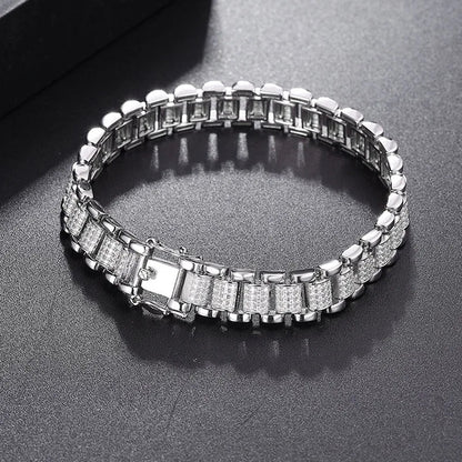 2024 Original Full 1mm D Color Moissanite Diamond Cuban Link Bracelet For Men Women Unisex 925 Silver 10mm Wrist Bracelets