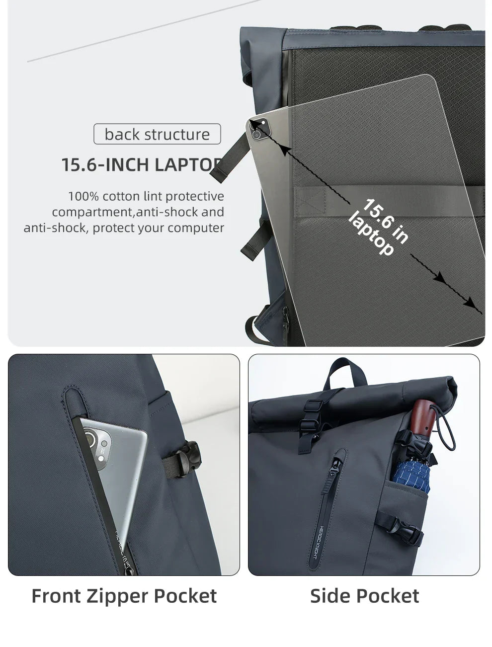 Large 15.6 Inch Laptop Backpack Men Anti-Theft Travel Backpack for Business University Bicycle School Backpack With USB Port