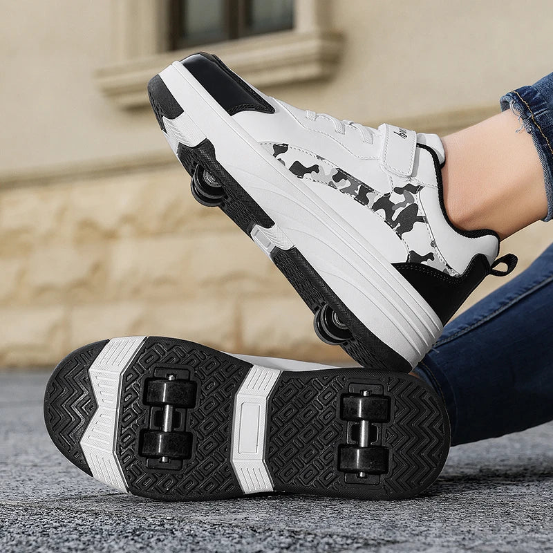 New Roller Skates Sneakers for Children Sports Shoes for Boys Retractable Skates with Removable Sheels Unisex Casual Footwear