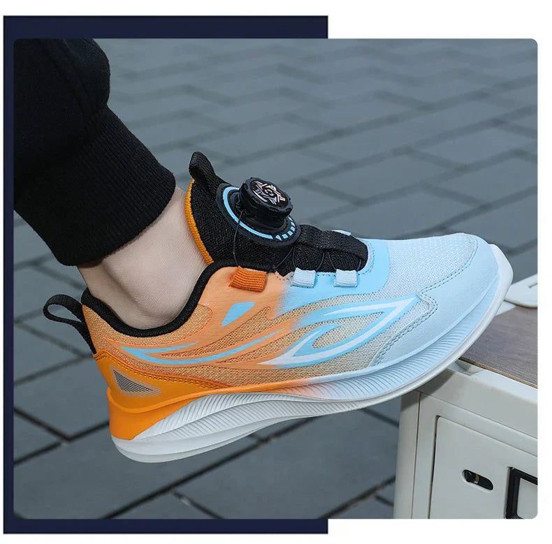 School training boys basketball shoes cushion non-slip tennis shoes mesh bounce sneakers choose buttons children's casual shoes
