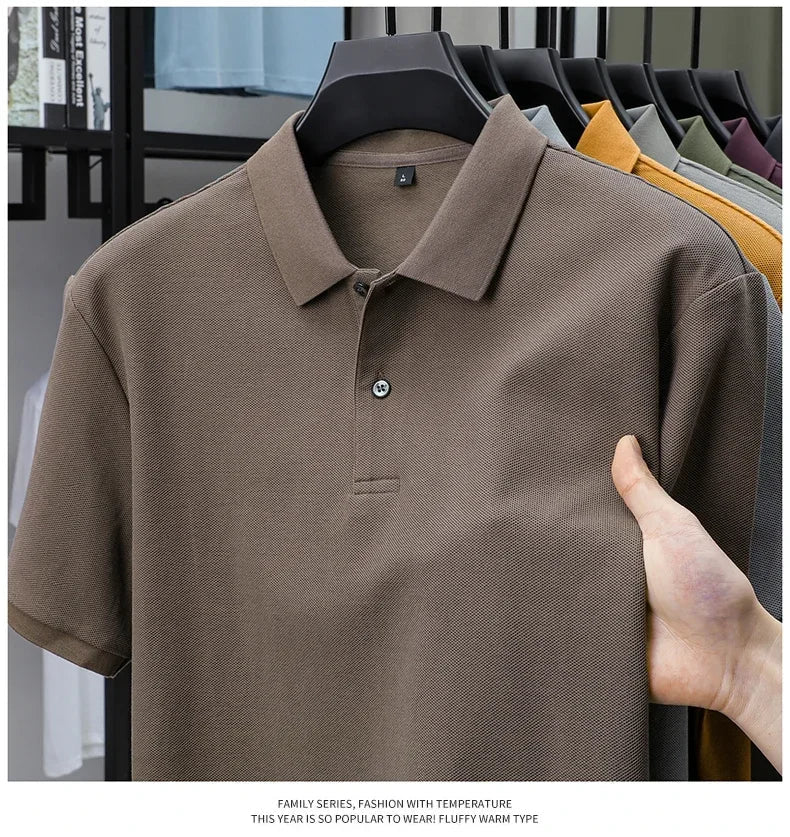 20 Colors Men's 100% Cotton Polo Shirt - Summer Casual Breathable Tee,Ideal for Golf and Sports,Business Casual,Silk-Like Finish