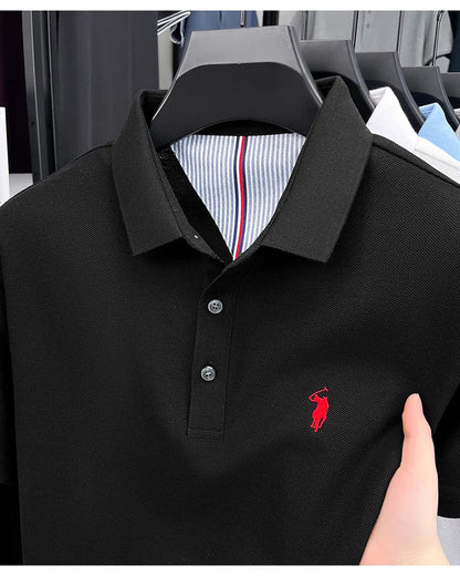 High end brand 100% cotton short sleeve polo shirt men luxur pony embroidery comfort breathable fashion T-shirt summer new top
