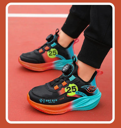 Children‘s Breathable Basketball Shoes Non-slip Sports Training Shoes Outdoor Lace-up Boys Girls Jogging Sneakers Athletic Shoes
