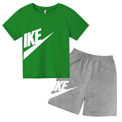 Kids Summer Short Sleeve T-shirt Shorts 2Pcs Set Boy Girl Casual Sport Jogging Suit Toddler 3-12Y