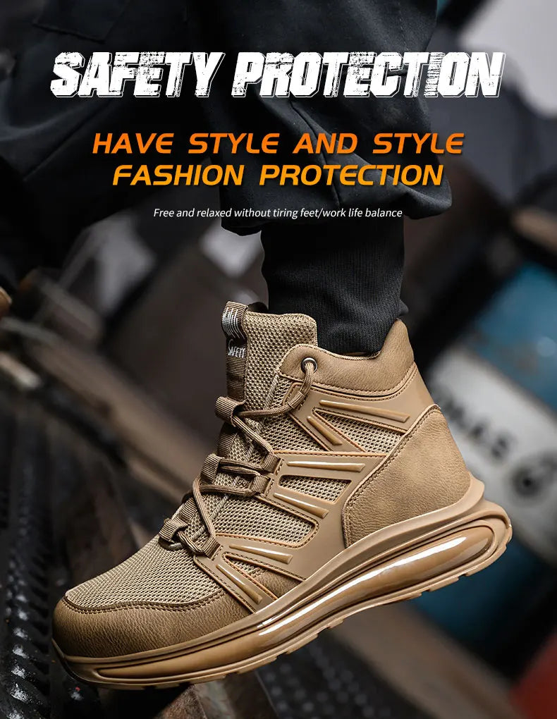 Men Work Safety Shoes Anti-smashing Steel Toe Cap Working Boots Construction Indestructible Work Soft-Soled Sneakers Men Shoes