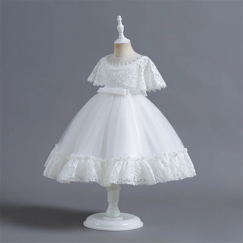 Vestido de Festa Infantil Rosa, Modelo Princesa com Saia Rodada em Tule, para Meninas de 3 a 12 Anos – Ideal para Aniversário, Natal e Cerimônias.