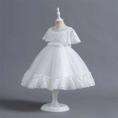 Vestido de Festa Infantil Rosa, Modelo Princesa com Saia Rodada em Tule, para Meninas de 3 a 12 Anos – Ideal para Aniversário, Natal e Cerimônias.