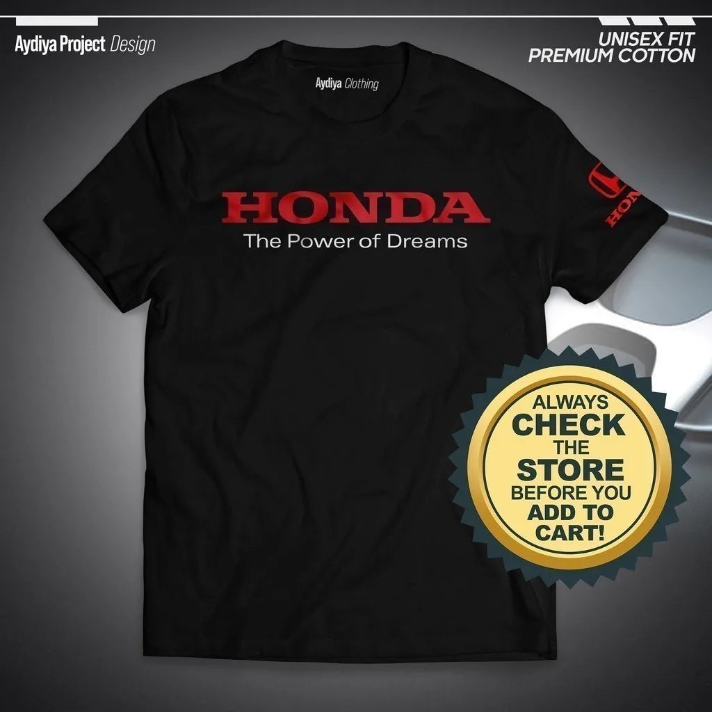 Honda The Power of Dreams Men's T Shirt Premium Cotton Unisex Biker & Car Enthusiast Streetwear Summer 2026 Tee