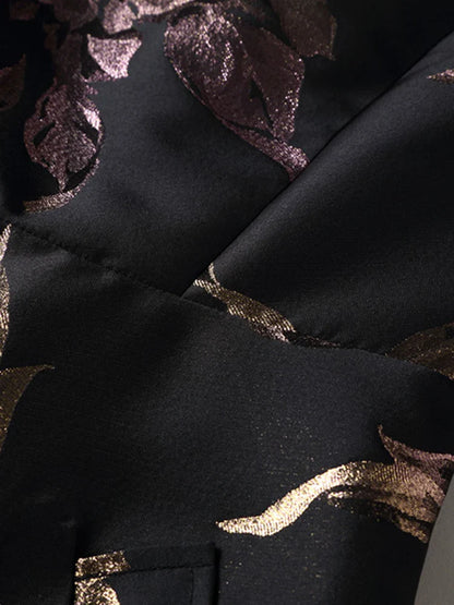 Luxury Women Long Maxi Jacquard Dress Spring Autumn Boho Floral Fashion Clothing Ladies Party Evening Ball Gown