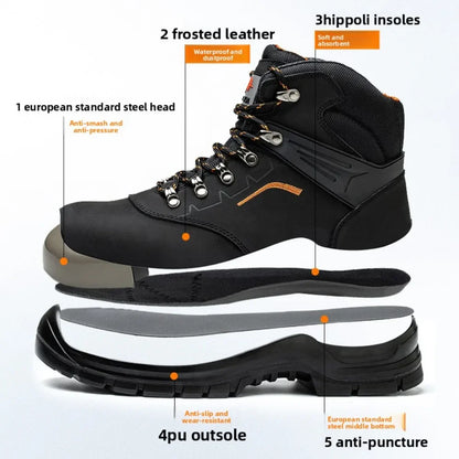Men's Anti-Static Wear-Resistant Labor Protection Shoes Safety Smashing Protection Work Shoes for Factory Use