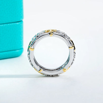 3mm D Color Moissanite Cross Eternity Ring 925 Sterling Silver Color Separation Wedding Band Ring Jewelry Wholesale