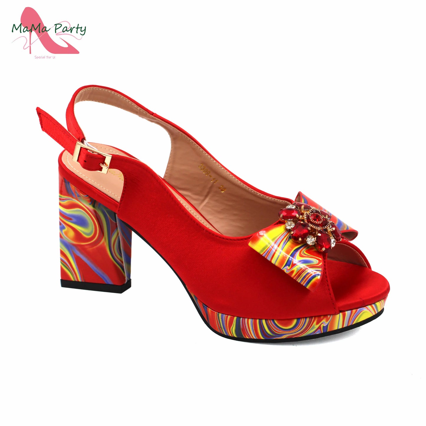 Red Color Italian Design Shoes Matching Bag Set Super High Heels Pumps for Garden Party