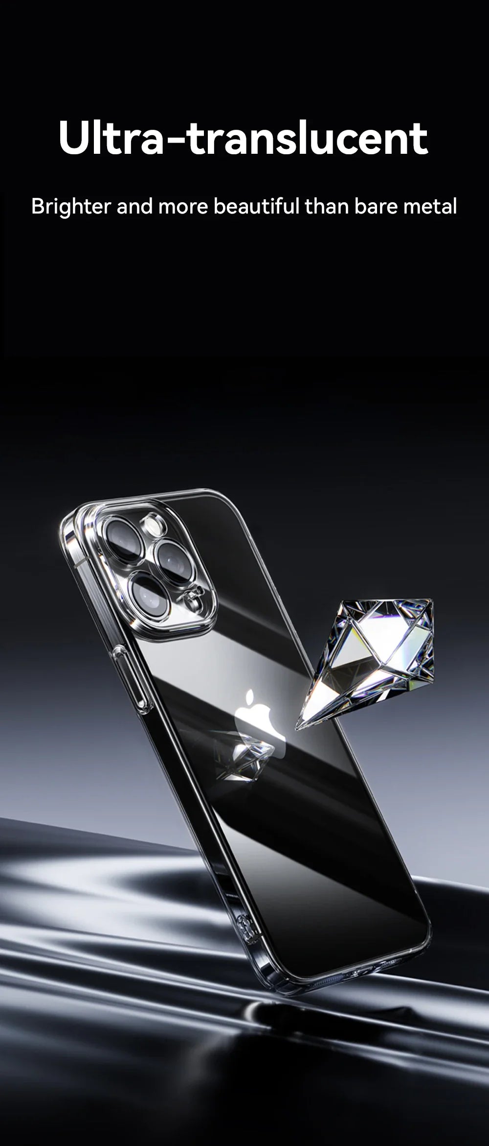 Case For iPhone 16 15 Pro Max Case Crystal Transparent PC Anti-Yellow Lens Protection Cover For iPhone 16 Pro Max Case