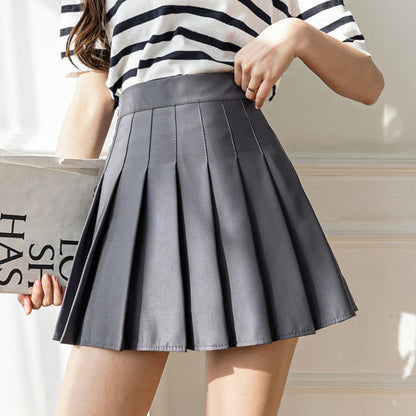 White Women Pleated Skirts Summer High Waist Zipper Girls Dancing JK Mini Skirts Black Fashion Student A Line Faldas 2023