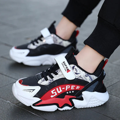 Sport Kids Sneakers Boys Casual Shoes For 5-16Years Old Children Tennis Leather Non Slip Fashion Running Shoes