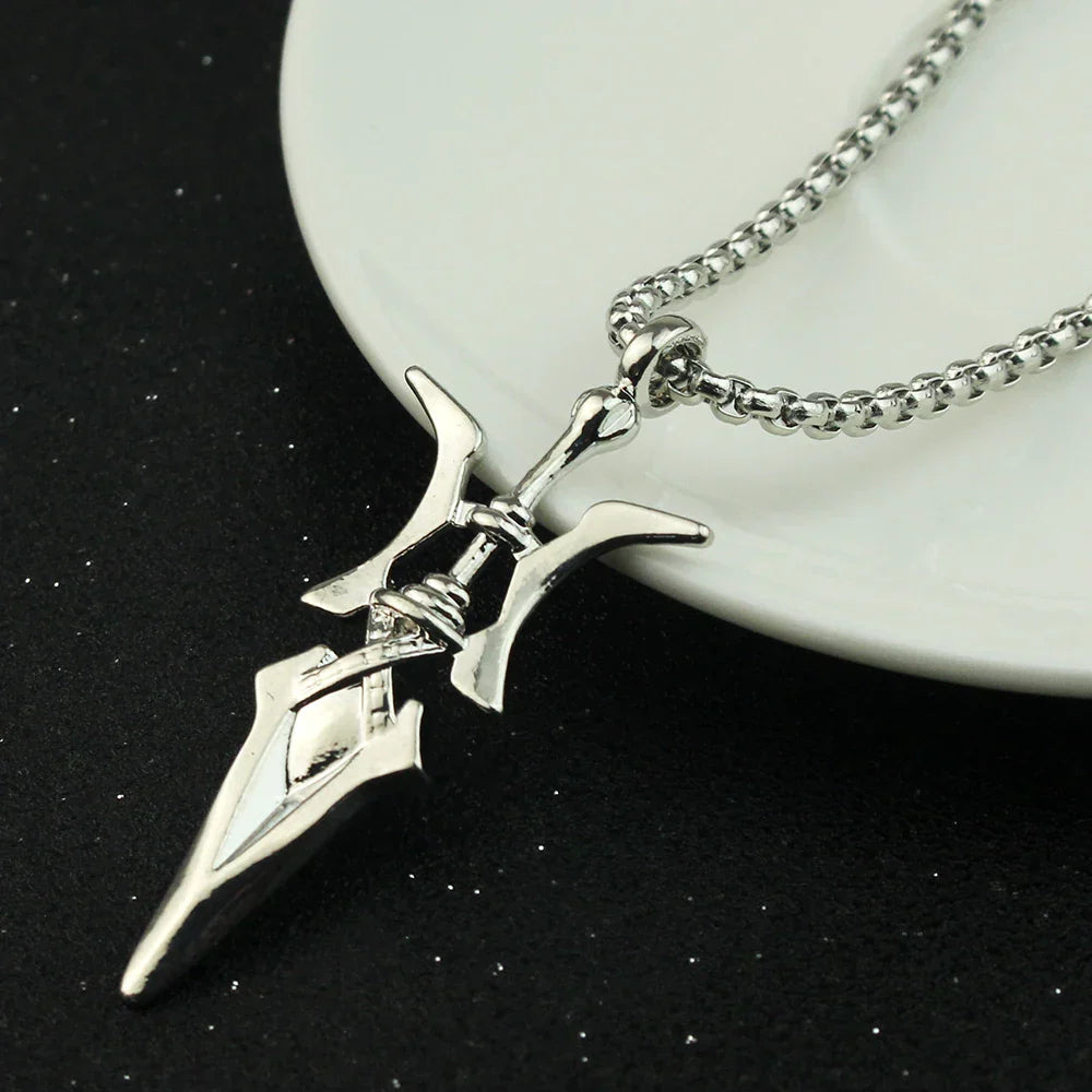 Necklace Halberd Pendant Necklaces Halloween Cosplay Jewelry Gifts