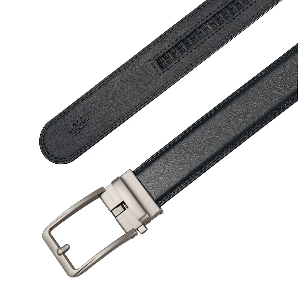 Men's Leather Belts Fashion Automatic Buckle Cowskin Male Belts Luxury Designer Black Brown 3.5cm